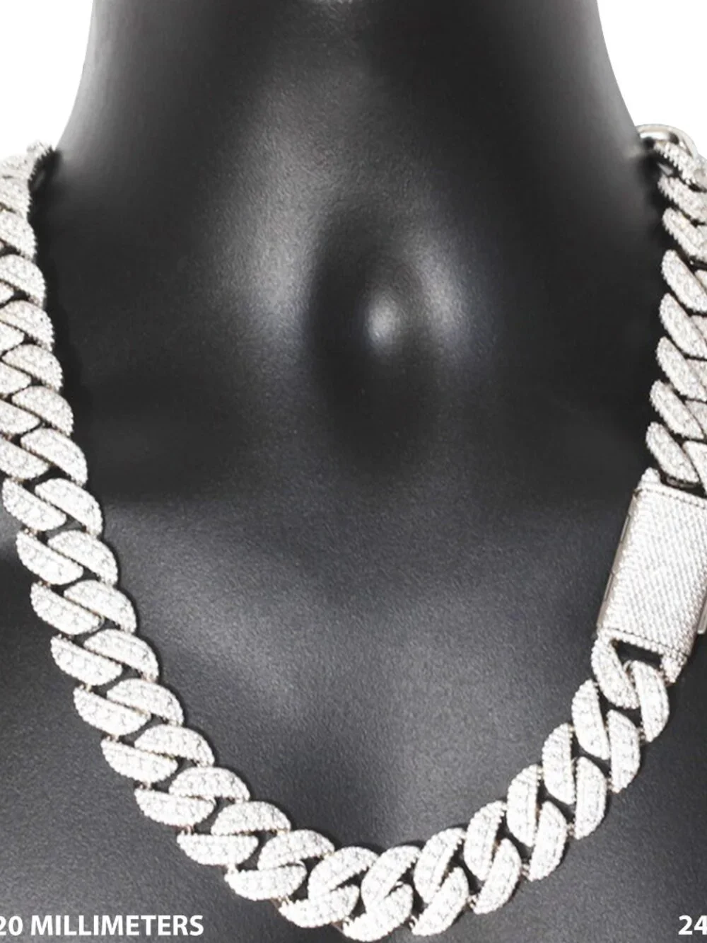 14k Yellow/White GP AAA CZ 20mm Cuban Link Chain Necklace Bracelet 8.5”-24”